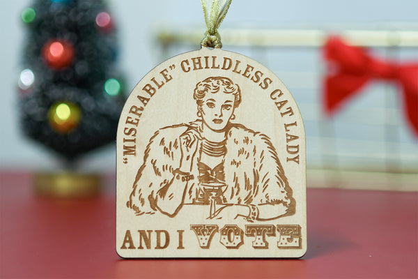 Miserable Childless Cat/Dog Lady Ornament