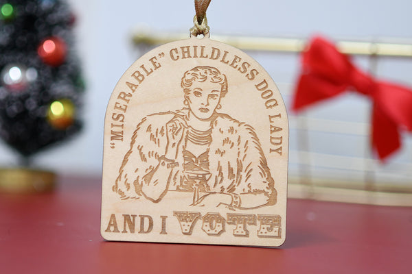 Miserable Childless Cat/Dog Lady Ornament