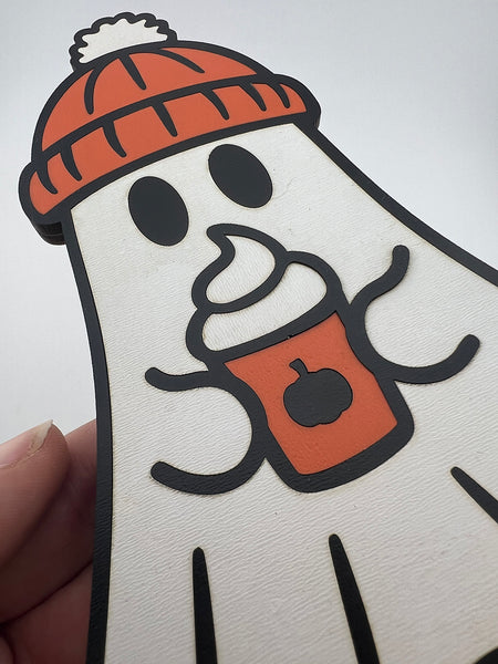 Close up image showing ghostie design inlay technique