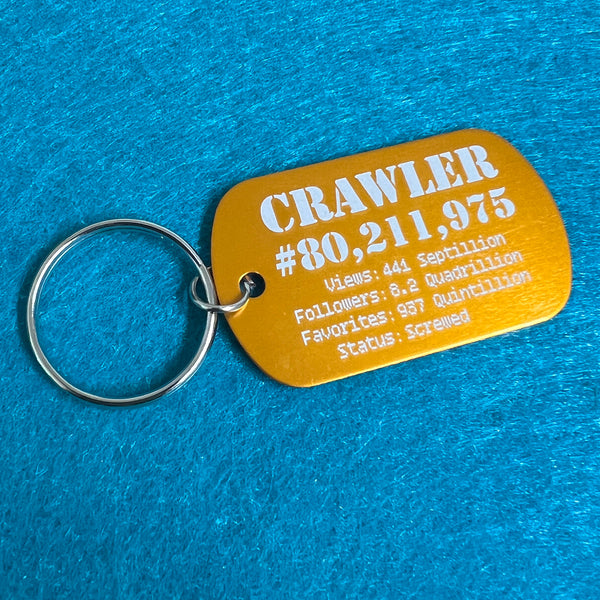 Personalized Crawler Number Keychain: Dungeon Crawler Carl - Pew Pew Lasercraft, LLC