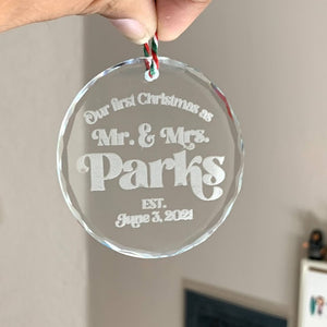 Engraved Crystal Ornament