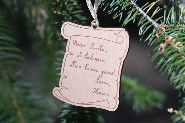 René Descartes Santa Letter Ornament