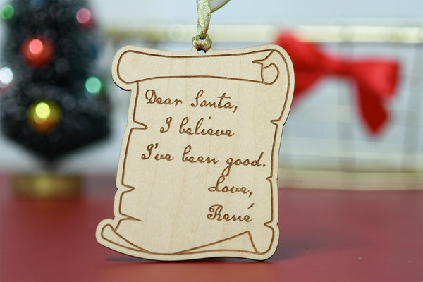 René Descartes Santa Letter Ornament