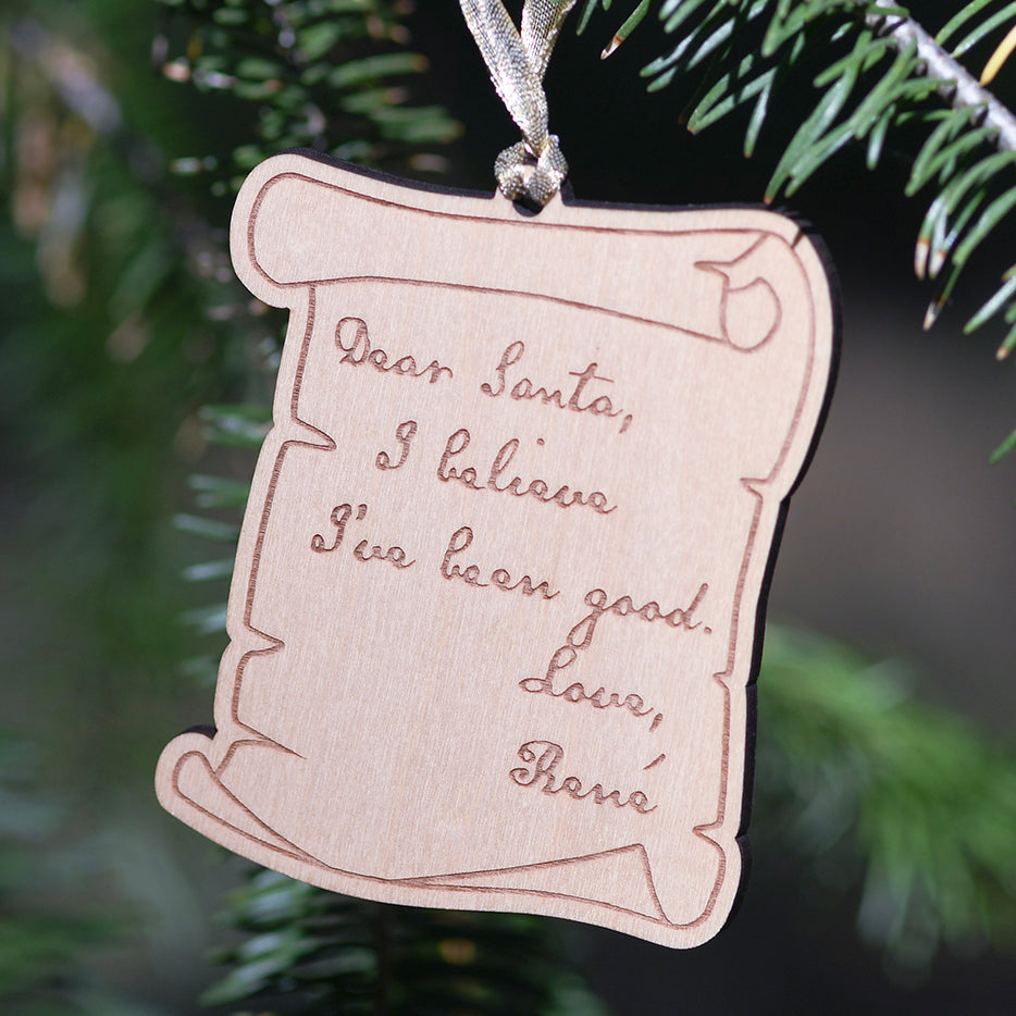 René Descartes Santa Letter Ornament