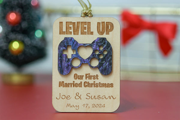 Level Up - First Married Christmas Ornament