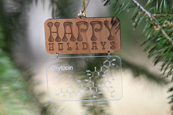 Happy Holidays Molecule Ornament