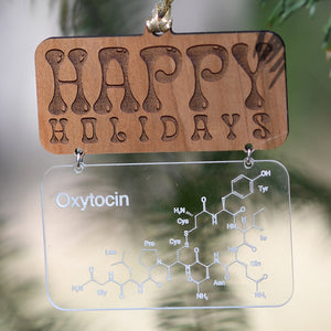 Happy Holidays Molecule Ornament