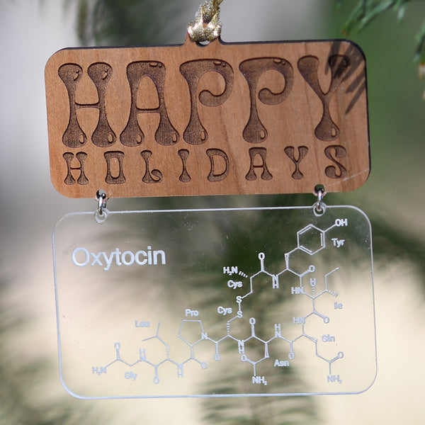 Happy Holidays Molecule Ornament