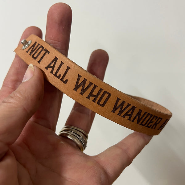 Engraved Leather Bracelet/Cuff