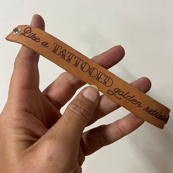 Engraved Leather Bracelet/Cuff