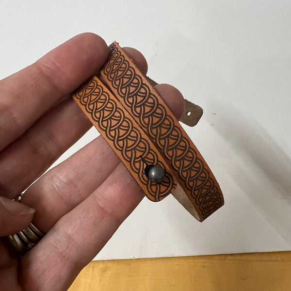 Engraved Leather Bracelet/Cuff