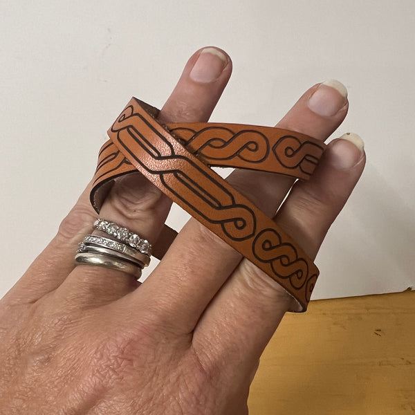 Engraved Leather Bracelet/Cuff