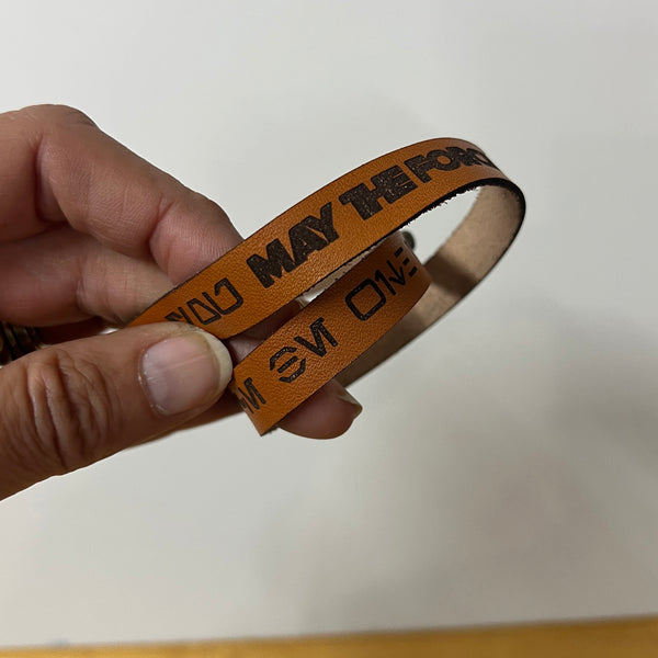 Engraved Leather Bracelet/Cuff