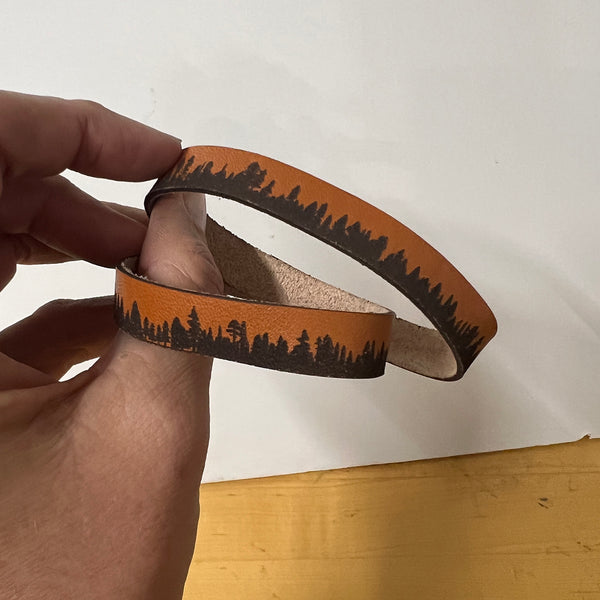 Engraved Leather Bracelet/Cuff