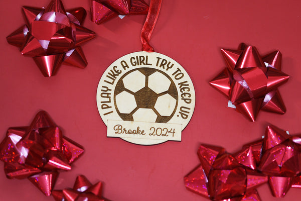 Personalized Play Like a Girl Ornament