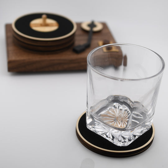 Record Player Coasters and Holder