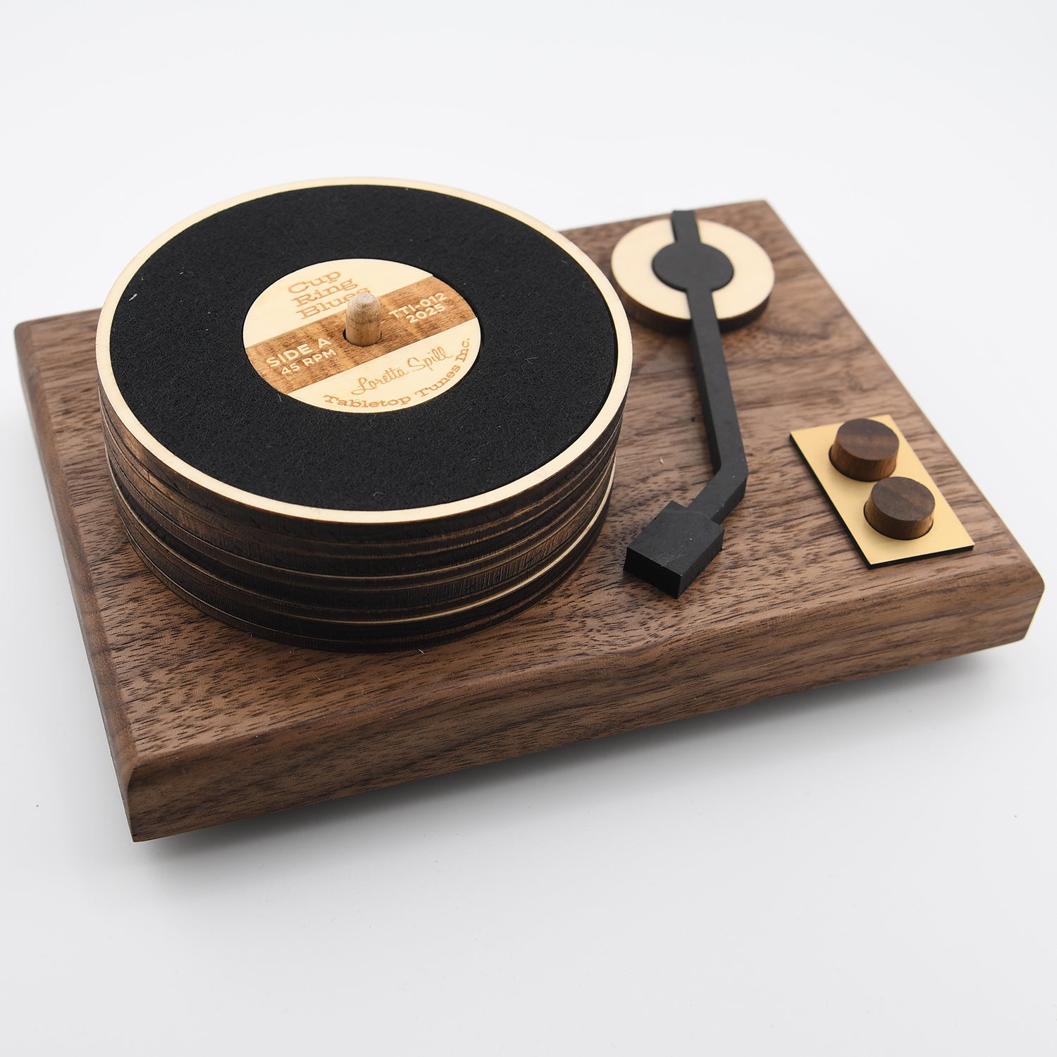 Record Player Coasters and Holder