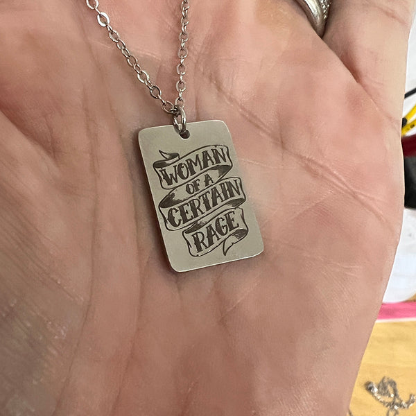 Woman of a Certain Rage Pendant - Pew Pew Lasercraft, LLC