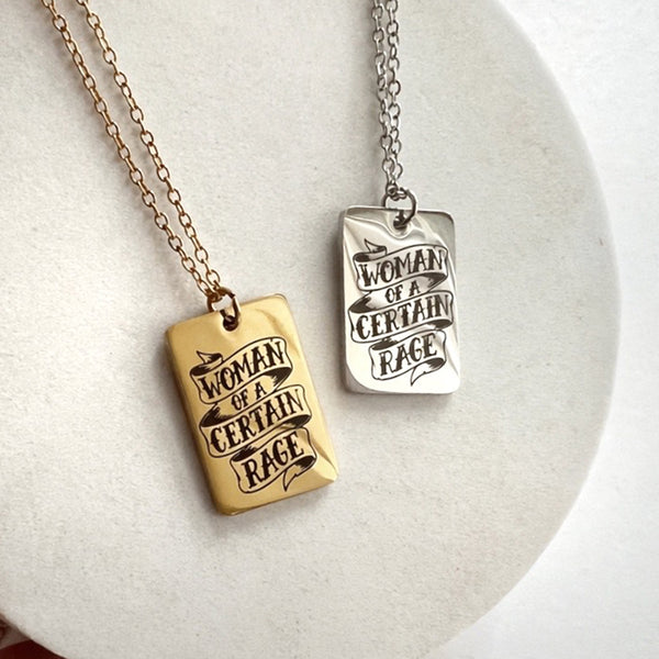 Woman of a Certain Rage Pendant - Pew Pew Lasercraft, LLC