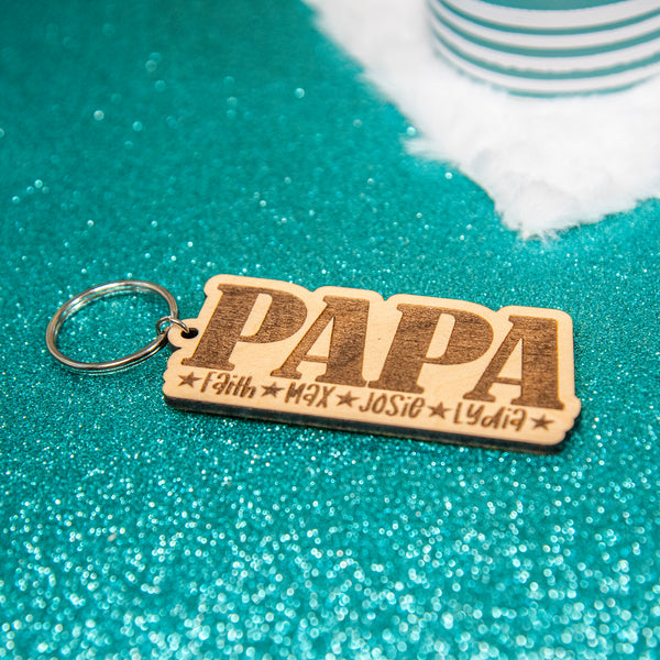 Personalized Father's Day Keychain - Pew Pew Lasercraft, LLC