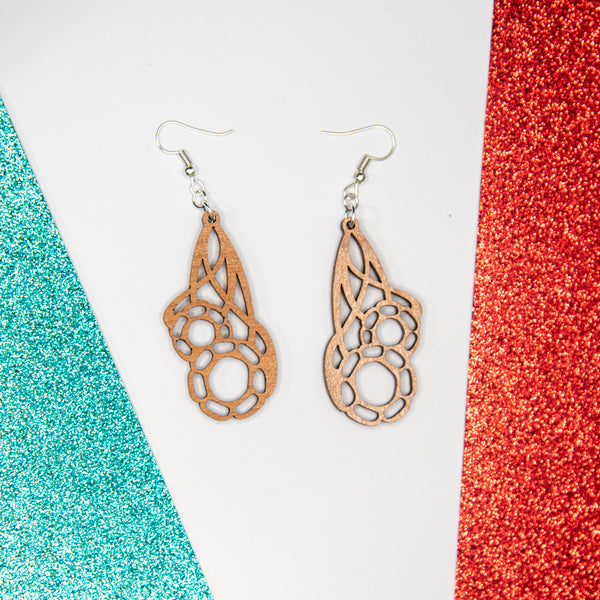 Dangling Flowers Art Deco Statement Earrings - Pew Pew Lasercraft, LLC