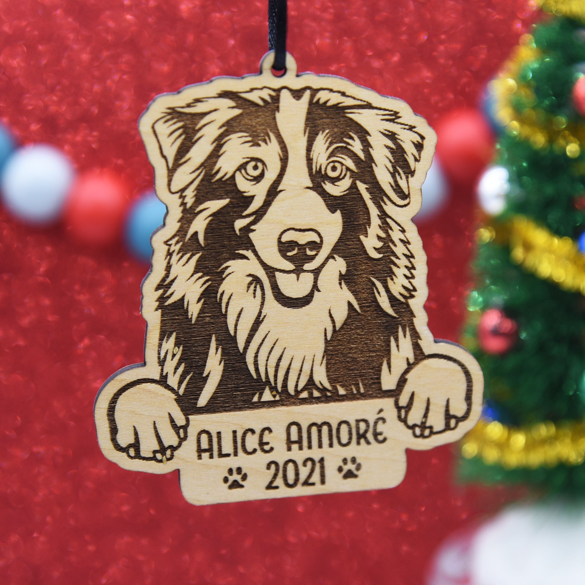 Personalized Dog Breed Ornament - Pew Pew Lasercraft, LLC