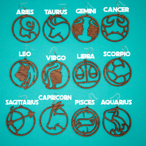Leo Horoscope Earrings - Pew Pew Lasercraft, LLC