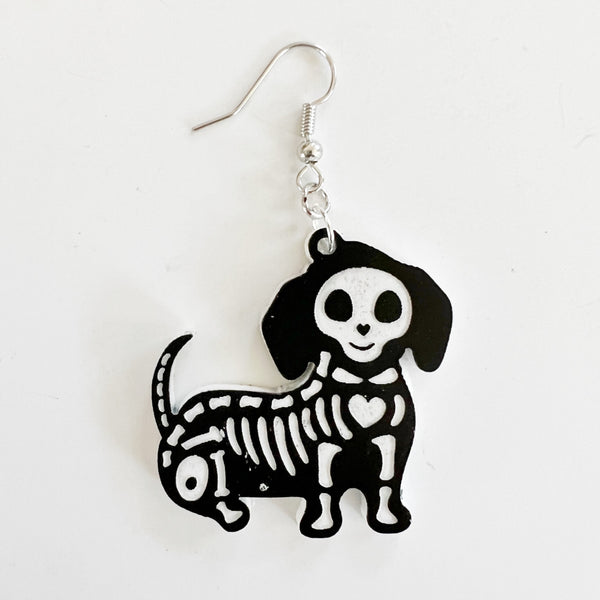 Animal Skeleton Halloween Earrings - Various Designs