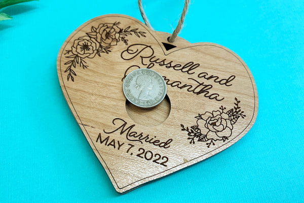 Lucky Sixpence Heirloom Ornament for Wedding