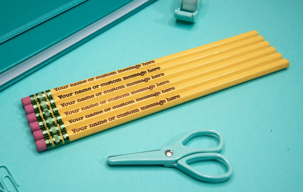 Custom phrase laser-engraved pencils (min. order 6) - Pew Pew Lasercraft, LLC
