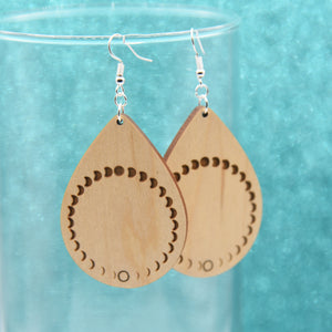 Phases of the Moon Wood Earrings - Pew Pew Lasercraft, LLC