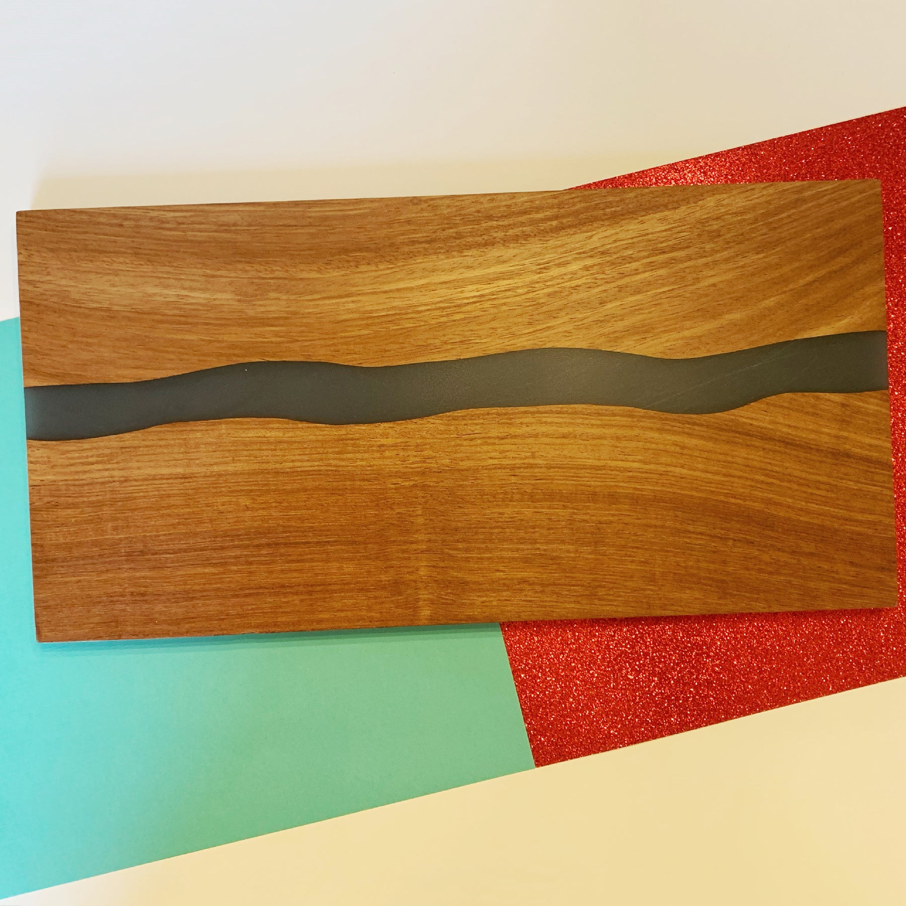 Resin and Wood Serving Tray
