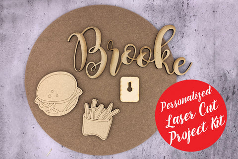 DIY Project Kit Laser-cut Custom Name Round | Party Activity | Name Round