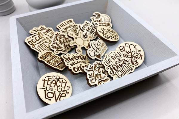 Coffee Inspired Lapel Pin Collection - Laser Engraved
