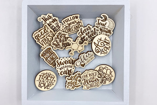 Boho Inspired Lapel Pin Collection - Laser Engraved