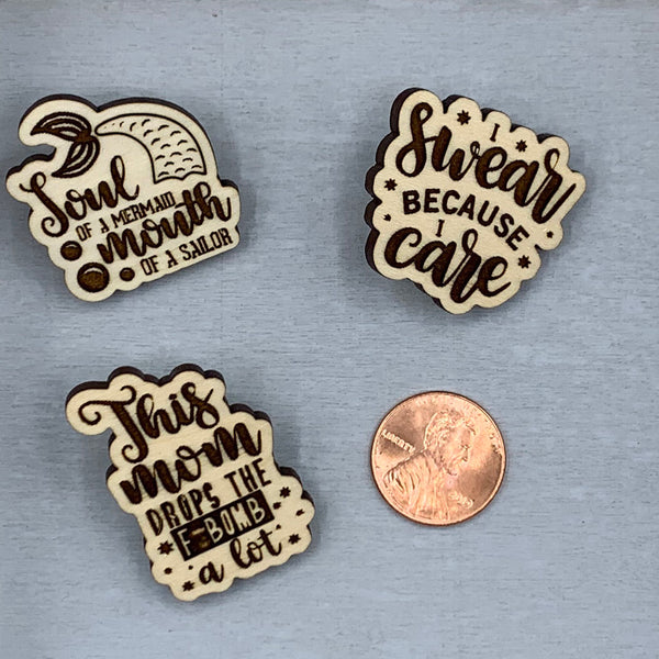 Bad Words Lapel Pin Collection - Laser Engraved