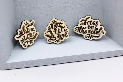 Motivational Saying Lapel Pin Collection - Laser Engraved