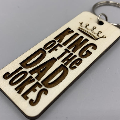 King of the Dad Jokes Keychain, add a custom message - Perfect for Father&#39;s Day!