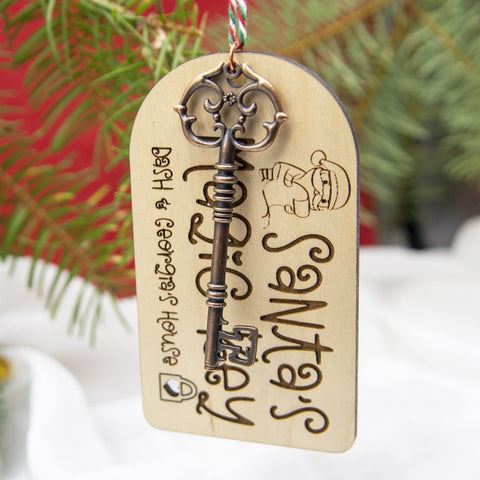 Personalized Santa&#39;s Magic Key Ornament | Custom Santa Key Ornament, No Chimney Key