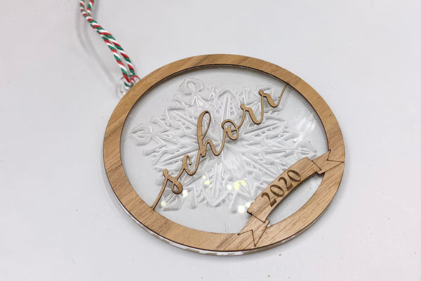 Elegant Personalized Snowflake Ornament | 2020 Holiday Ornament, Family Name Ornament, Engraved Ornament, Customized Ornament