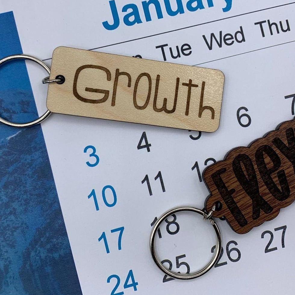 Word of the Year Keychain | WoTY 2021 New Year&#39;s Resolution, One Little Word, My Word, Intentional Word, Personal Mantra, Personal Word