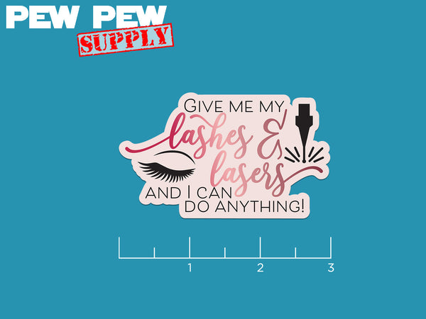 Lashes and Lasers Sticker - Pew Pew Lasercraft