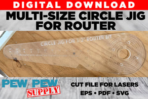 Laser cut file Circle Jig for Router, Router Jig, Circle Cut Jig, Circle SVG Cut File, Wood Round, Make Wood Round