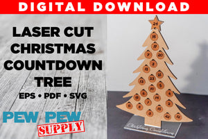 Christmas Countdown Tree SVG Cut File, Laser Cut Christmas Tree, Holiday Countdown, Advent Countdown, Countdown Tree, Laser Christmas Tree