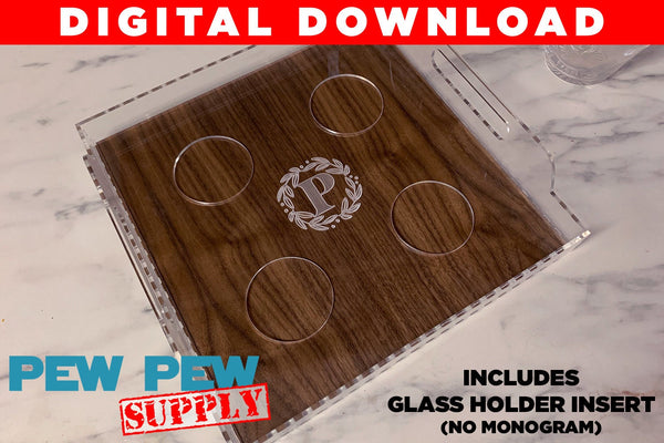 10" Square Serving Tray, Customizable Serving Tray, SVG Laser Cutter File, Square Tray, Acrylic Tray File, Wood Tray File
